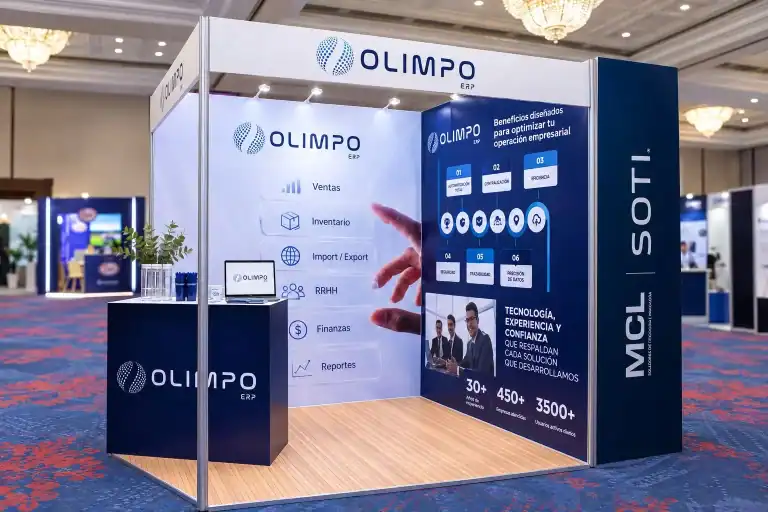 Stand De Olimpo ERP en Trade Expo El Salvador 2026